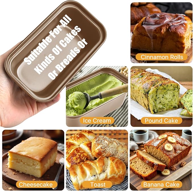 12 Pcs Mini Loaf Pan, Carbon Steel Bread Baking Pans, Nonstick Baking Pans, Tiny Banana Bread Pan for Baking Bread, Meatloaf, Brownies, Pound Cakes (Gold, 6.1 x 3.3 x 1.8 Inches)