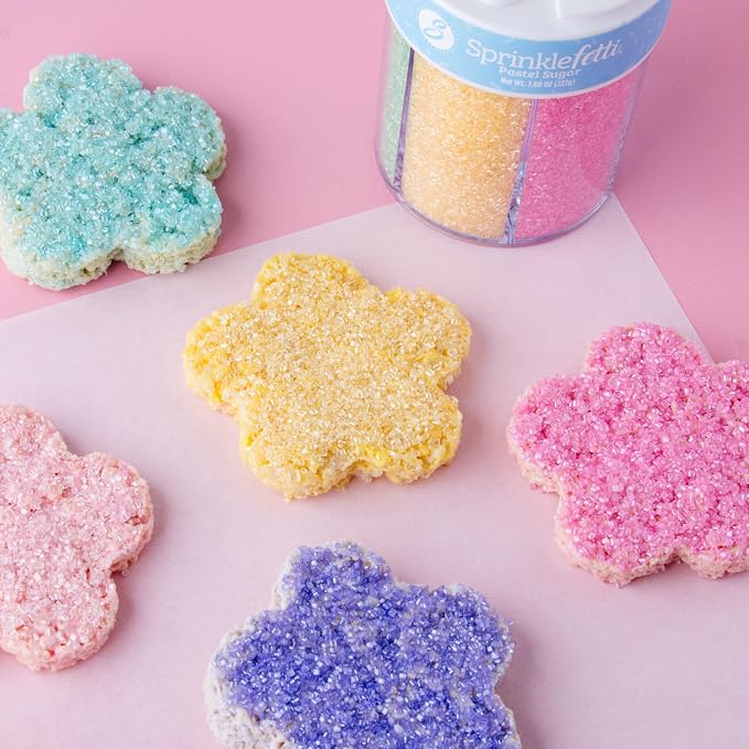 Sweets Indeed Pastel Colored Sugar 6 Cell Set – Decorative Sanding Sugar for Baking & Decorating, Cupcakes, Cookies, Cakes & Desserts – Spring Easter Baking Decorations – 6.45 oz