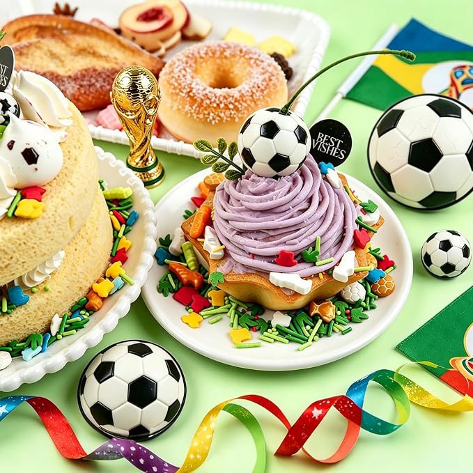 Soccer Sprinkles for Baking Edible, Sprinkles with Sugar Soccer, Trophy, Jersey, Grass, Perfect for Cake, Cupcake, Ice Cream, Cookies, Donuts Toppings