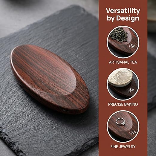 0.1g Rechargeable Portable Tea Scale - Coffee & Loose Leaf | 500g/0.1g Precision for Baking, Espresso & Powder. Includes Free Coffee Spoon. Rechargeable USB-C. Compact & Portable.
