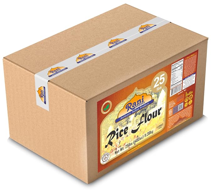 Rani Rice (White) Flour 400oz (25lbs) 11.36kg Bulk Box ~ All Natural | Gluten Friendly | Vegan | NON-GMO | Kosher | Indian Origin