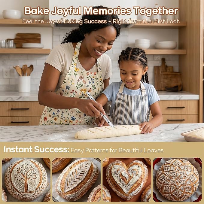 2pcs Upgraded Bread Lame with 20 Blades, Professional Sourdough Scoring Tool for Bread Scoring Tool, Safety Cover & Ergonomic Handle, Lame Breads Tools for Artisan Breads Making
