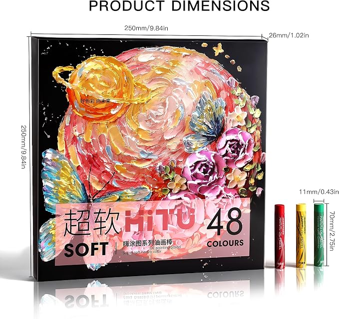 rubens Oil Pastels Set 48 Colors, Professional Soft Creamy Texture, Easy Blending & Layering, Vibrant Art Supplies Gift for Artists, Beginners & Adults