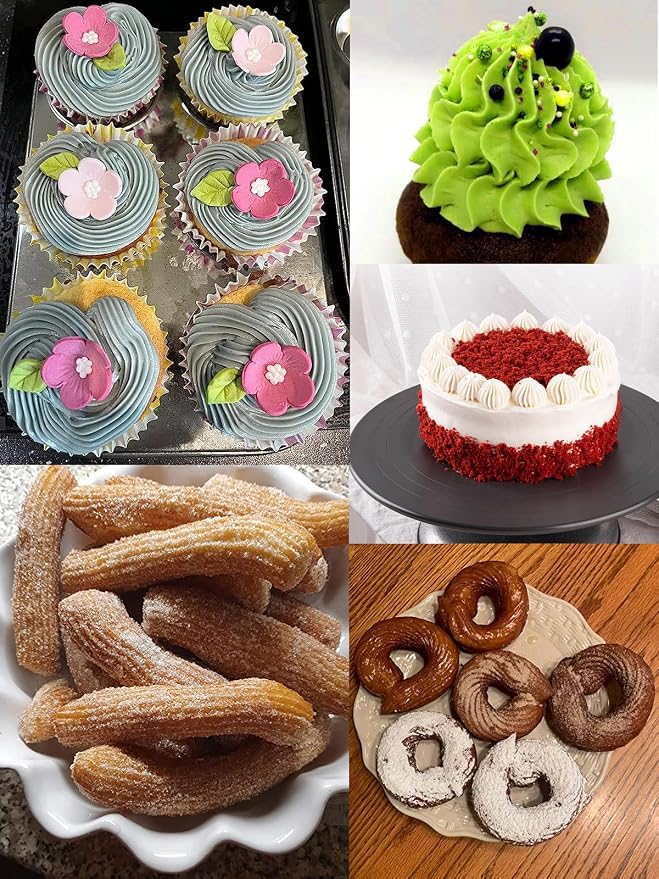 Churro Piping Tips and Bags Set,Extra Large Piping Tips 9FT for Eclair &Star with Disposable Pastry Bags,23 Pcs