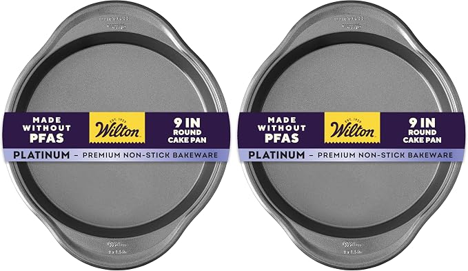 Wilton Advance Select Premium Non-Stick 9-Inch Round Cake Pan, Steel, Silver (Pack of 2)