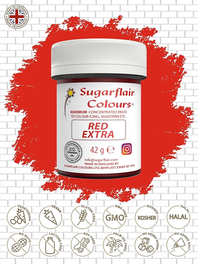 Sugarflair Maximum Concentrated Paste Edible Food Colouring 42g - Red Extra