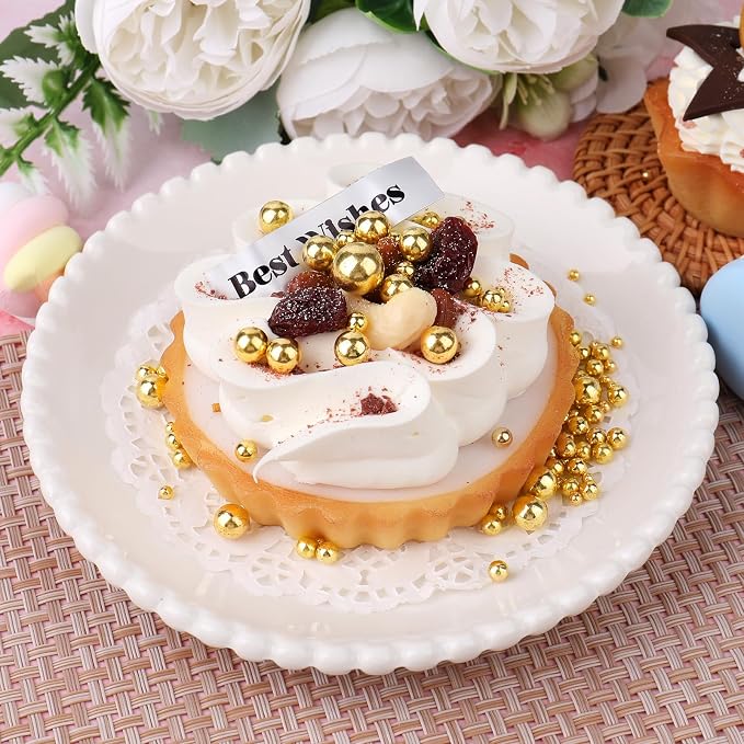 Gold Pearl Sprinkles for Cake Decorating, 6 Sizes Mix 4.6 oz Edible Pearls Sugar Sprinkles for Baking Cupcake Cookie Ice Cream