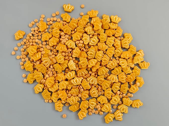 Edible Mardi Gras King Gold Crown Sprinkles for Baking Decorations, Cake Cookies Cupcake Topper Decorating