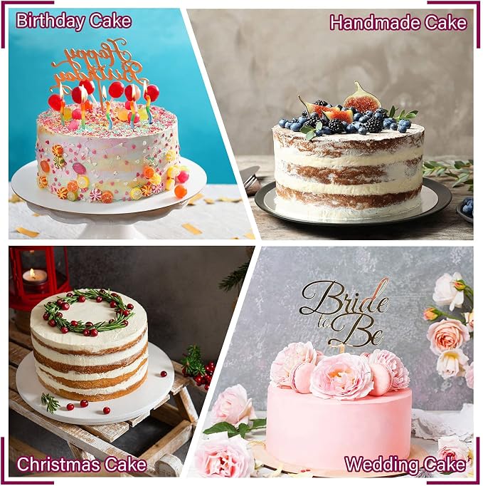 P&P CHEF 8 Inch Cake Pans Set, Round Baking Pan Stainless Steel Layer Birthday Wedding Cake Oven Pans, Non Toxic & Heavy Duty, Deep Side & Mirror Finish, Dishwasher Safe, (4Pcs)
