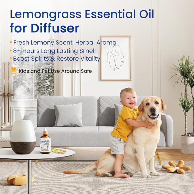 HIQILI Essential Oil - Lemongrass - 3.38 Fl. Oz
