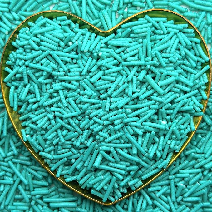 CandiJumpin Teal Jimmy Sprinkles, Teal Sprinkles for Cake Decorating Edible Cake Jimmies Edible Crunchy Jimmies Ice Cream Toppings, Baby Shower Party Wedding Christmas Supplies 3 OZ