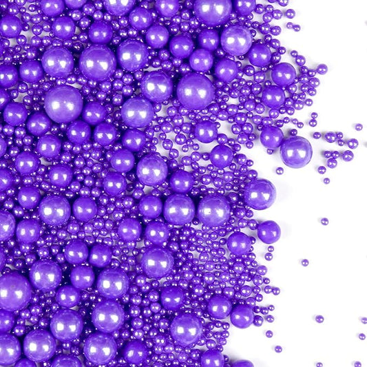 Purple Pearl Sprinkles for Cake Decorating, 150g/5.29oz Mix Size, Edible Pearl Candy, Purple Sugar Sprinkles, Pearl Cake Decoration, Cupcake&Cookies Topper, Easter, Holiday, Wedding Party Supplies