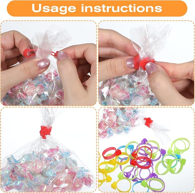 120 PCS Icing Bag Ties, Silicone Pastry Bag Ties Reusable Piping Bags Tie Decoration Bags Clips for Cookies Cupcakes Pastry Baking Supplies Seal (5 Colors)