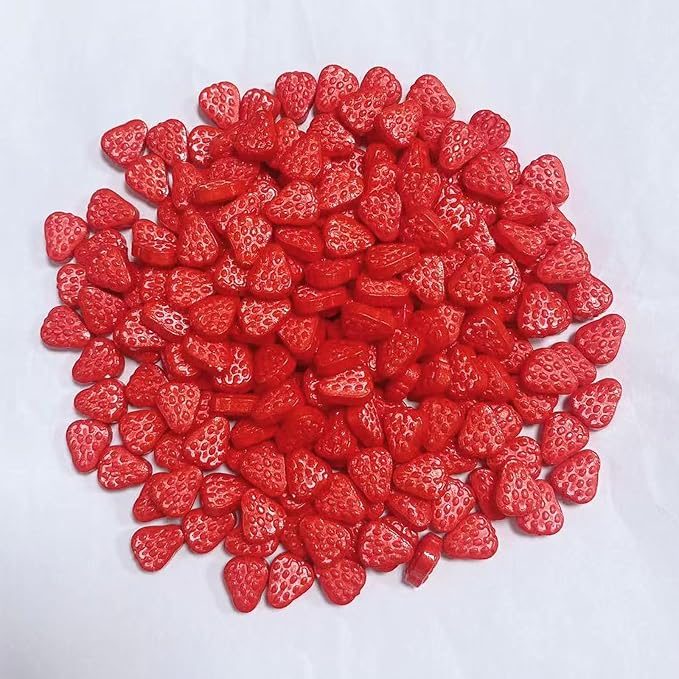 PhilaeEC Red Strawberry Sprinkles Edible for Cake Decoration Spring Sprinkles Baking Cookie Cupcake Toppers Decoration Christmas Vanlentine Easter Supplies