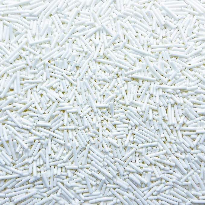SE Si&Moos White Jimmies Sprinkles White Sprinkles for Cake Decorating Edible Crunchy Jimmies for Topping Ice Cream, Cookies, Cakes, Cupcakes, Dessert Decorating 3 OZ