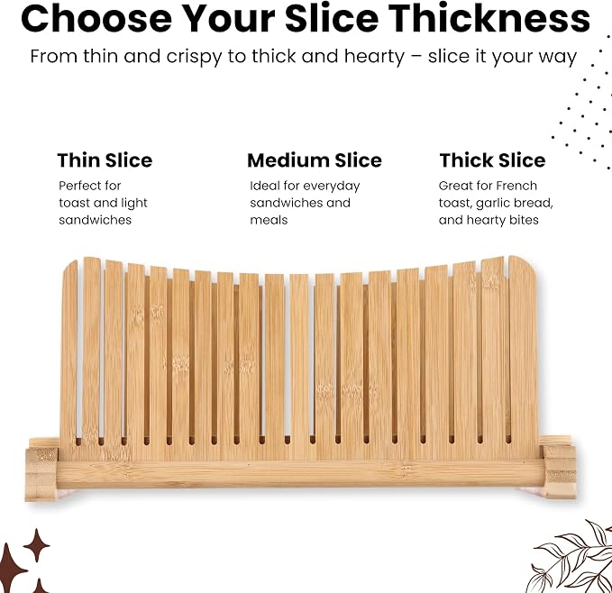 Bread Slicer with Knife – Adjustable Bread Slicer for Homemade Bread, Wooden Bread Cutter, Compact Bread Cutter for Homemade Bread, Easy-to-Use Bread Cutting Guide