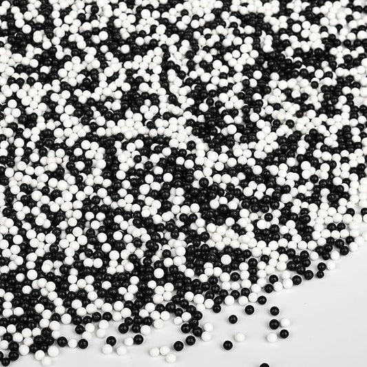 Nonpareils Sprinkles for Cake Decorating, White & Black Sprinkles Perfect for Cupcake Toppers Wedding Party Valentines Halloween Christmas Supplies 3.52 Ounce