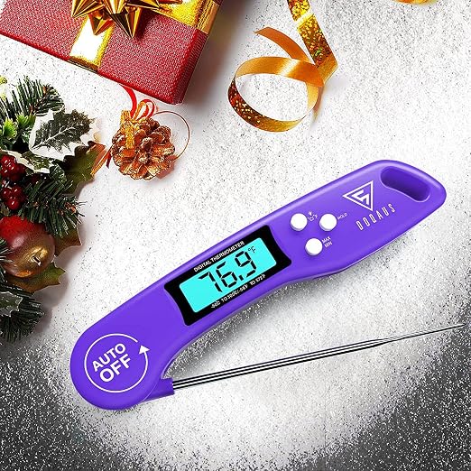 DOQAUS Digital Meat Thermometer, Instant Read Food Thermometer for Cooking, Kitchen Probe with Backlit & Reversible Display, Cooking Temperature Probe for Turkey, Grill, BBQ, Baking