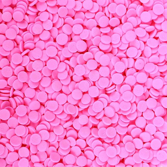 Edible Pink Confetti Sprinkles, Pink Sprinkles for Cake Decorating, Round Sprinkles for Cupcakes, Cakes, Cookies, Cake Toppers, Ice Cream(120g/4.23oz)