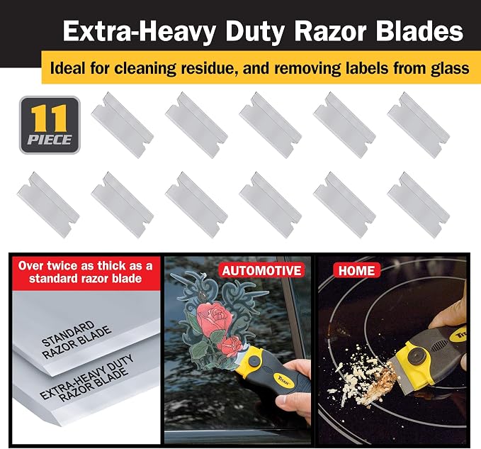 Titan Tools 17013 4-Inch Mini Razor Scraper with (10) Non-Marring Plastic Blades and (11) #20 Steel Blades