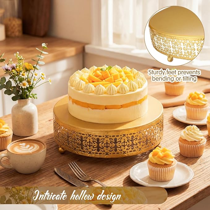 Wenqik Wenqik 5 Pcs Metal Gold Cake Stand 16/14/12/10/8 Inch Round Cake Holder Display for Dessert Table Cookies Fruit Serving Tray Cupcake Pastry Riser for Wedding Birthday Party and Events