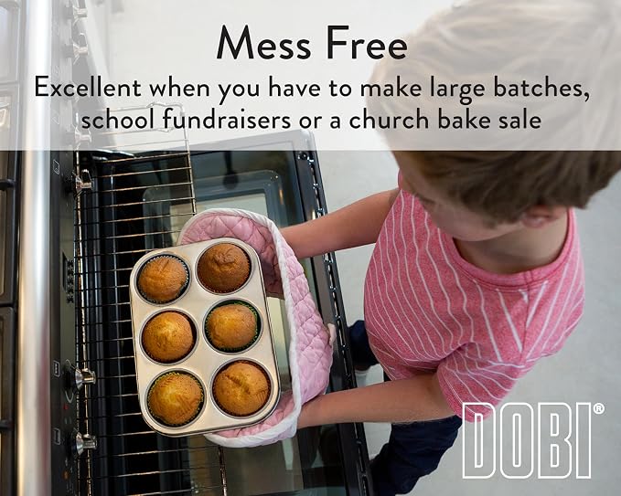 DOBI Muffin Pans (20 Pack) - Disposable Aluminum Foil 6-Cup Cupcake Pans, Standard Size. Classic Muffin Tin Size for Baking Cupcakes, Muffins and Mini Quiches