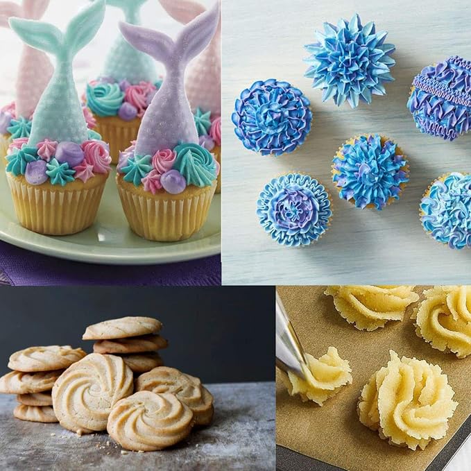 Joyeee 4 Pcs Frosting Piping Bags, Large Piping Bags Reusable, Medium Silicone Piping Bags, Small Mini Piping Bag for Cakes Cupcake Cookies Decorating Supplies, 4 Color and Size 10” 12” 14” 16”