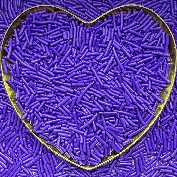 CandiJumpin Purple Jimmy Sprinkles, Purple Sprinkles for Cake Decorating Edible Cake Jimmies Edible Crunchy Jimmies Ice Cream Toppings, Baby Shower Party Wedding Christmas Supplies 3 OZ