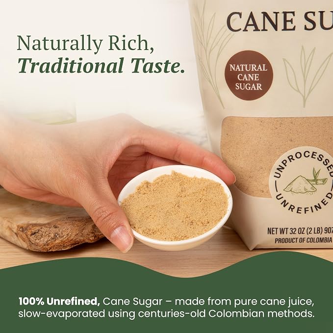 Dolca Panela – Unrefined Cane Sugar from Evaporated Cane Juice – Granulated Panela with Rich Caramel Flavor – 1:1 Replacement for Brown Sugar in Coffee, Tea & Baking