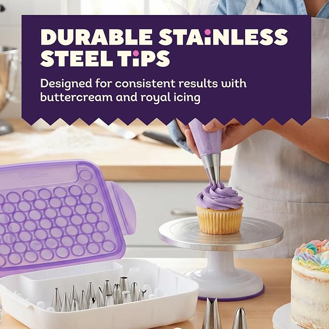 Wilton Master Cake Decorating Piping Tips Set - Decorating Supplies for Cakes & Cupcakes - Comes with Carrying Case - Includes Star, Leaf, Zigzag Tips & More - 55-Piece Set