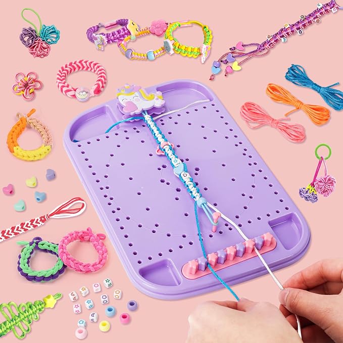 SUGORER 500+ PCS Weaving Loom Kit, 6-in-1 Weaving Loom for Kids & Friendship Bracelet Making Kit for Girls, Potholder Loom Knitting Kits Toys, Art and Crafts Kits for Kids Age 6-12