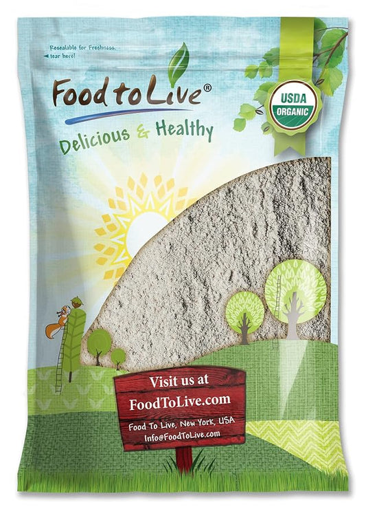Food to Live Organic Dark Rye Flour, 8 Pounds – Whole Grain, Non-GMO, Stone Ground, Kosher, Raw, Vegan, Bulk, Great for Baking Bread, Product of the USA