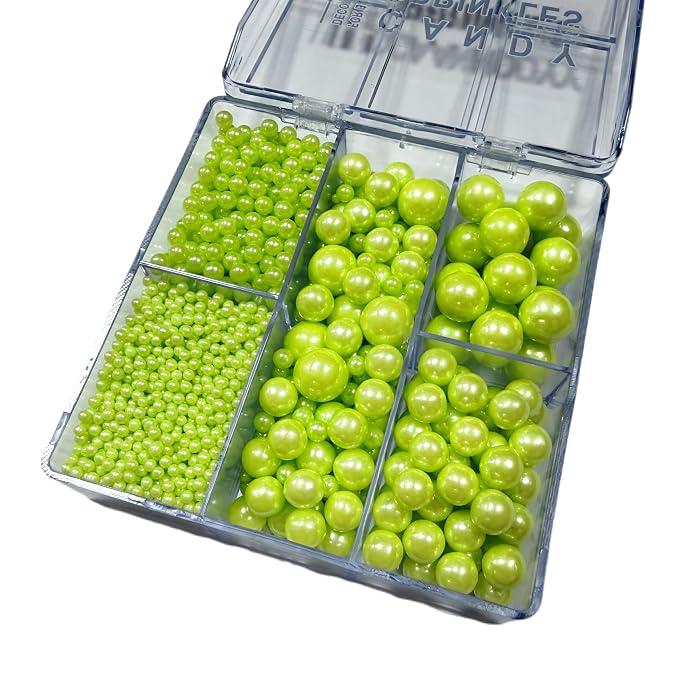 Sentovac Light Green Nonpareils Pearls Mixing Cake Sprinkles Cake and Cupcake Topper Decorations Sprinkles for Decorating Party Supplies