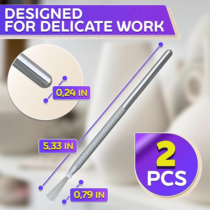 2 Pcs Pottery Scoring Tool – 5.33 Inch Clay Scoring Tool with Feather Wire Texture Stainless Steel Tip & Aluminum Alloy Handle – Ideal for Pottery, Ceramic, Polymer, Air Dry Clay Sculpting & Texturing