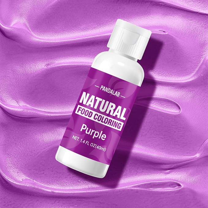 Purple Natural Food Coloring - Pandalab 40mL Plant-Based Concentrated Food Dye, No Artificial Dye, Vegan Edible Color for Baking, Cake Decorating, Icing, Frosting, Cookies, Candy, 1.4 Fl Oz
