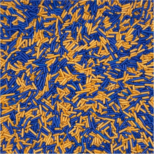 NCS Dark Blue & Gold Jimmies Edible Sprinkles – Cupcake, Cake & Cookie Decorations, 7 oz