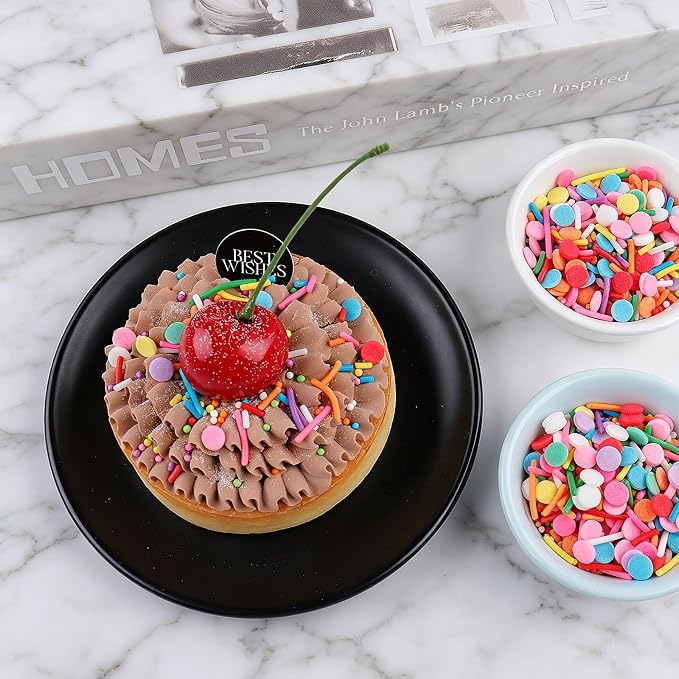 Rainbow Sprinkles Edible Dot Sprinkles, 4.6oz Ice Cream Sprinkles 3-Mix Nonpareils Confetti Jimmies for Cakes Cupcakes Ice Cream