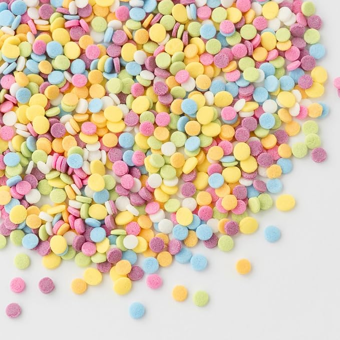 Sweets Indeed Dye Free Rainbow Sprinkles, No Artificial Dyes, Edible Sprinkle Mix, Perfect for Cake Decorations, Baking, Ice Cream, Cookies, Cupcake Topper (Dye Free Confetti Circle)