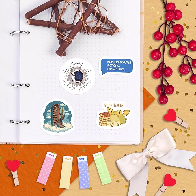 100Pcs Fantasy Book Stickers for Kindle Adult - Bookish & Reading Decals, Book Stickers Fantasy - Gifts for Men & Women