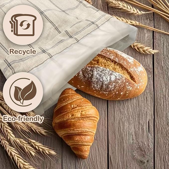 XL Linen Bread Bag for Homemade Sourdough with Proofing Cover, Reusable Organic Linen bags with TPU Lining, BPA-Free, Food-Grade Cloth Storage Bags with Freezer Compatibility