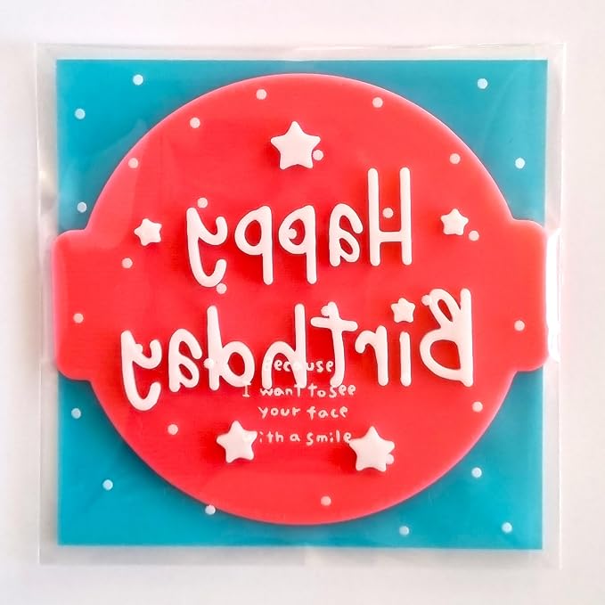 Happy Birthday Embosser Stamp for Icing Fondant Frosting Sugar Paste Cupcake Cake Cookie Baking Decoration (Pattern 2)