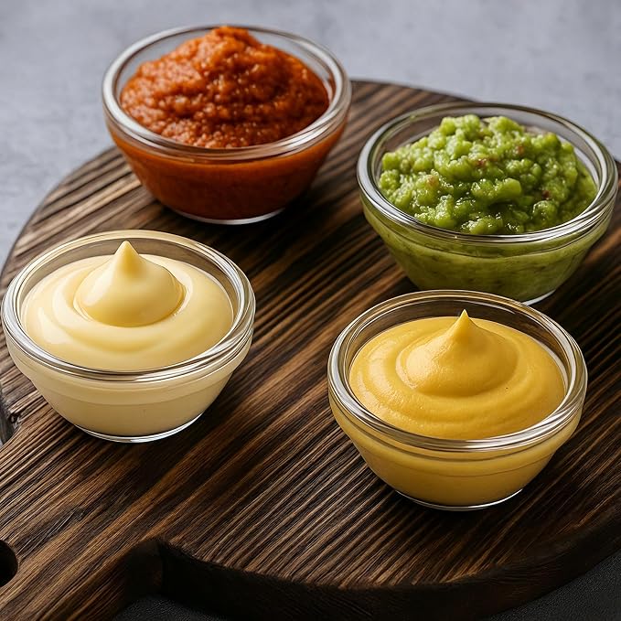 12-Piece Mini Glass Prep Bowls Set - 4x 1.5 oz, 4x 2.5 oz, 4x 4.5 oz Small Nesting Mixing Bowls for Kitchen, Food Prep, Spices, Sauces & Snacks