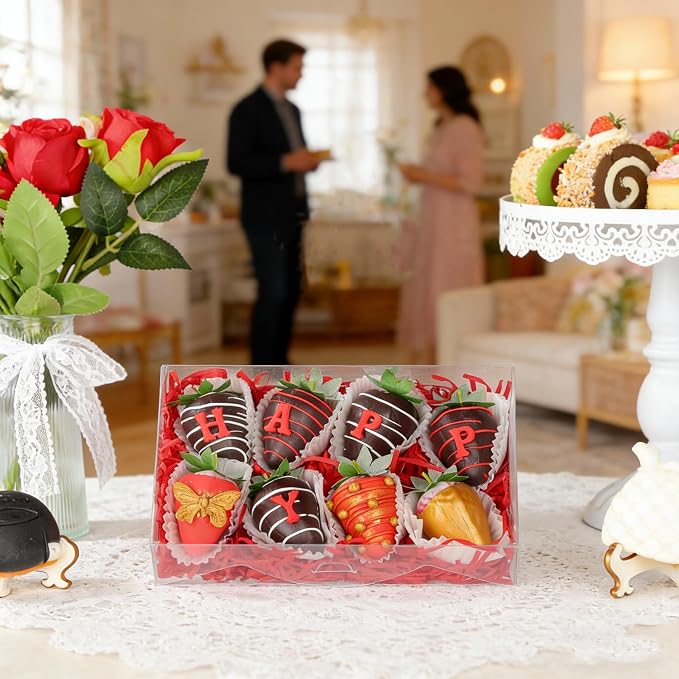 20Pack 8x5x2Inches Full Clear Cookies Boxes Bakery Boxes Strawberries Boxes Chocolate Bomb Cakesickle Mini Cake Cinnamon Roll Box
