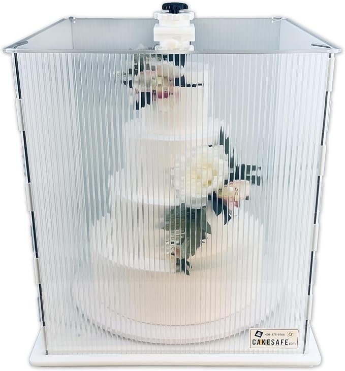 CAKESAFE Reusable Medium Cake Transporter, Clear Plastic Cake Carrier (20" W x 22" H)