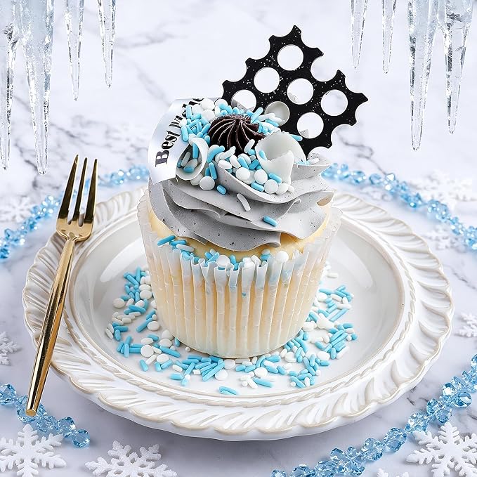 Winter Blue Sprinkles Edible for Baking, Mix For Cupcakes Decorations