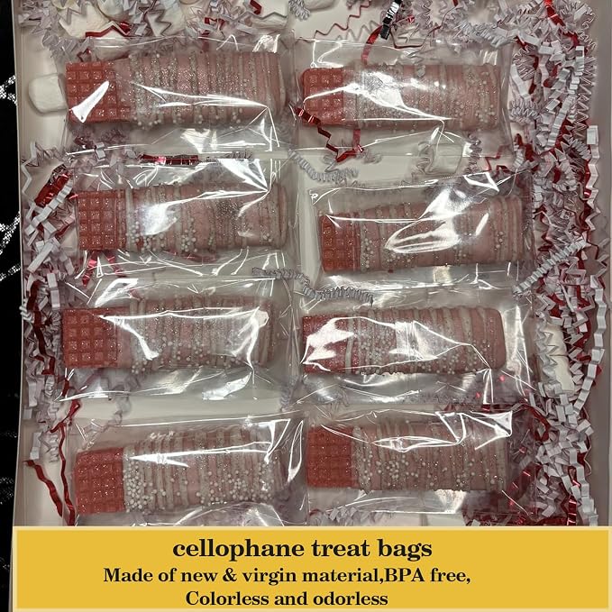 Nobranded 200 pcs Clear 3" x 4" Self Seal Cello Cellophane Bags Resealable Poly Bags 2.8 mils for Cookie, Candy, Gift Bakery, Prints, Photos, Cards & Envelopes, Party Decorative