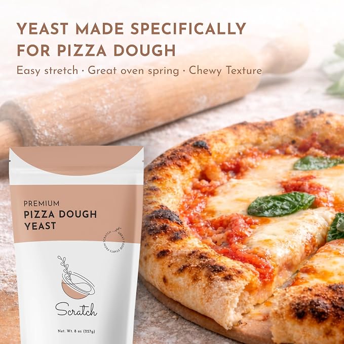 Title: Scratch Premium Pizza Dough Yeast – Instant Dry Yeast for Homemade Pizza, Neapolitan & Artisan Pizza Dough, Flatbread & Focaccia – Works in Bread Machines - (Pizza 8 oz) (1 Packet)