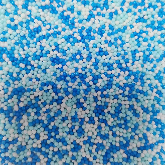 Senchanting Blue and White Nonpareils Sprinkles for Cake Decorating, Edible Mini Light Blue Pearls Frozen Themed Baby Shower Sprinkles Cupcake, Ice Cream, Donuts, Macaron Toppings 120g/4.23oz