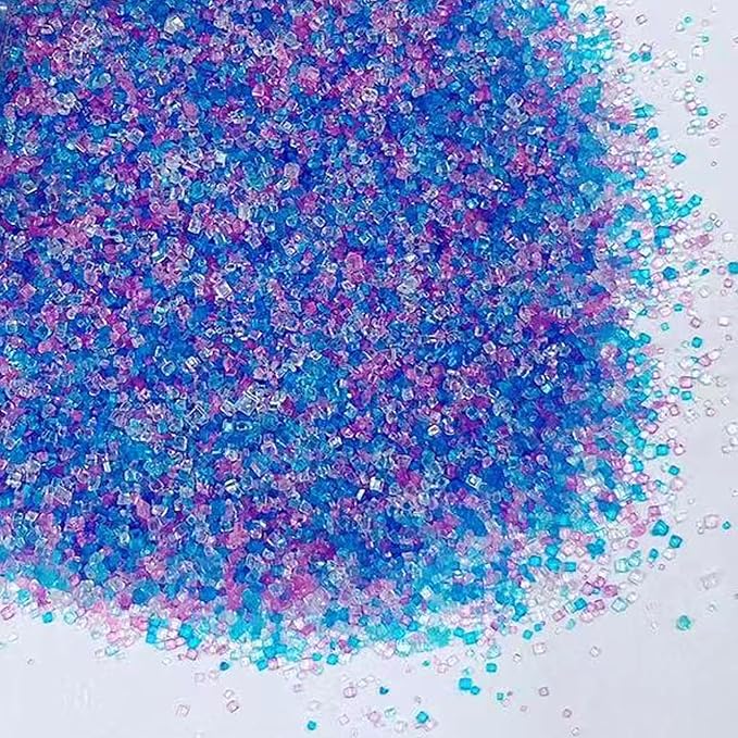 PhilaeEC Mermaid Pastel Sanding Sugar Edible Pink Purple Blue Sparkling Crystals for Baking Cake Decoration Cookie Ice Cream Cupcake Toppers Wedding Party Valentines Halloween Christmas Supplies 5oz