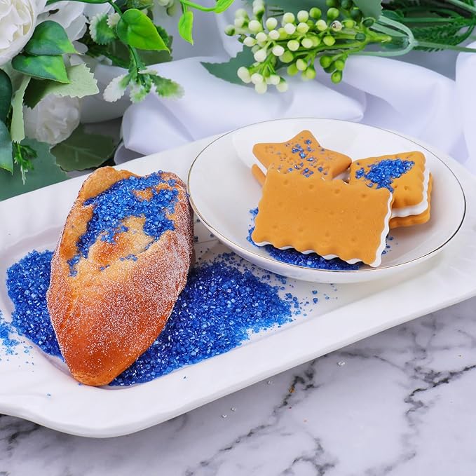 Blue Sprinkles for Baking Edible, 130g/4.6oz Blue Sanding Crystal Sugar for Baking, Cupcake, Cookie and Donuts Toppings, Wedding, Birthday Party Supplies